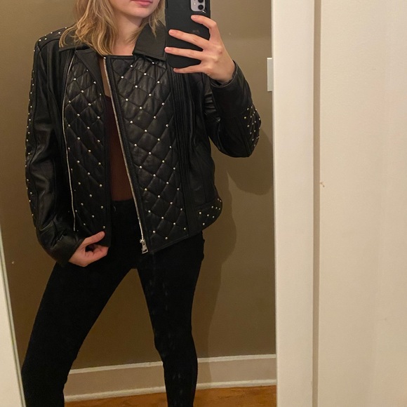 Karl Lagerfeld Paris leather jacket - Picture 2 of 8